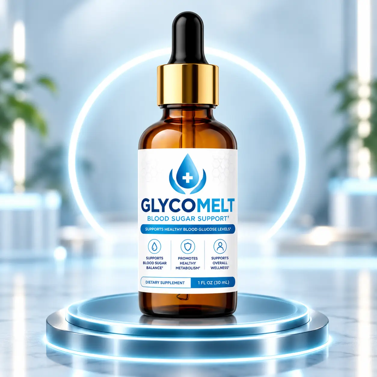 GlycoMelt blood sugar support dropper bottle